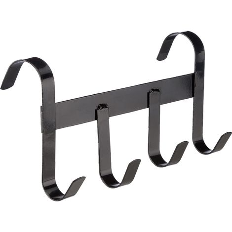 Porte-Bridon avec 4 Crochets en Métal pour Cheval Noir, 1 Unité (Lot de 1) (1/4)