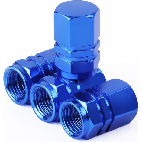 Vier Ventilkappen für Autoräder und -reifen, aus staub- und wasserdichter Aluminiumlegierung, geeignet für Autos, LKWs und Fahrräder.