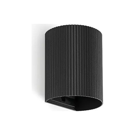 Applique murale rainurée noire SOLE avec interrupteur 40527