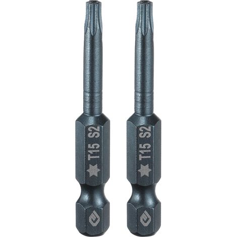 2 Pièce Embout de Tournevis Torx Magnétique, T15 1/4" Hex Tige Longueur 50mm Embout de Vissage Long Hexagonal en Acier S2 avec Trou pour Retirer les Vis de Fixation Outils (1/5)