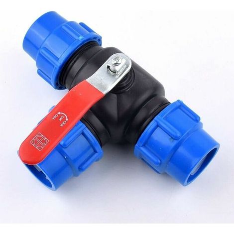 Vanne De Tuyau à Connexion Rapide, 25 Mm/32 Mm/40 Mm/50 Mm pour Tuyau d'eau en Plastique avec Noyau en Acier, Vanne à Boisseau Sphérique à 3 Voies, Connecteur Rapide De Type T (Size : 32mm)