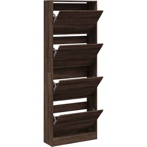 Maison Exclusive - Zapatero de madera de ingeniería marrón roble