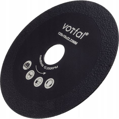 Disco diamantato per taglio e levigatura di grès, piastrelle, vetro e ceramica 125mm (1/3)
