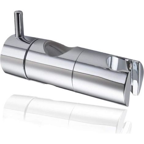 Support Pommeau Douchette, Accroche Douche à Main Ventouse, Fixation Pommeau Douche Mural, Curseur Douche Universel Remplaçable Curseur (22mm, Argent)