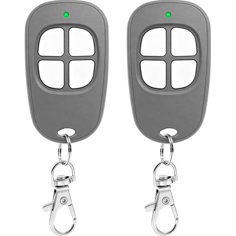 Lot de 2 AAM0049 Télécommande Portail Garage 4 Canaux, 433.92MHz Compatible SCS Motorisation Portail et Porte de Garage(Gris) (1/4)
