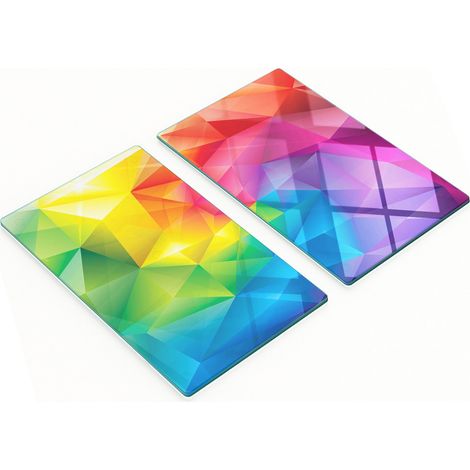 Dekorative Schneide- und Servierbretter aus Glas, abstraktes Design, 2 x 30 x 52 cm (1/5)