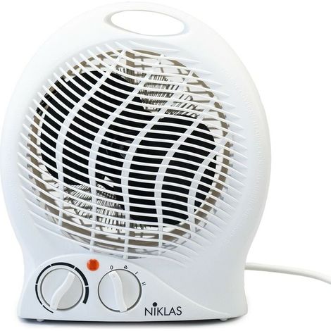 Chauffage électrique 2000W Radiateur Soufflant Climatiseur Portable Blanc Thermostat 5 à 35°C NIKLAS (1/4)