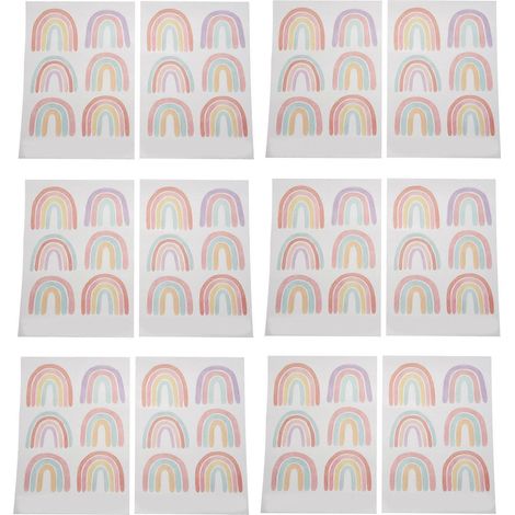 Décoration de chambre arc-en-ciel pour filles - Stickers muraux arc-en-ciel colorés - 72 pièces (1/5)