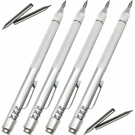 4 pcs Pointe à Tracer, Carbure de Tungstène, Aluminium, Aimant Permanent, Pour Acier et Verre (1/5)