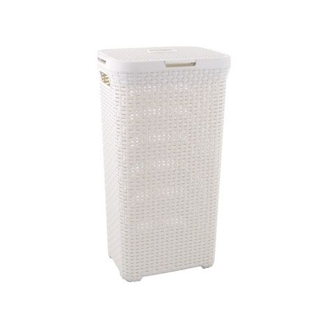 CESTO C/TAPA NATURAL STYLE 40L. BLANCO - EHLIS