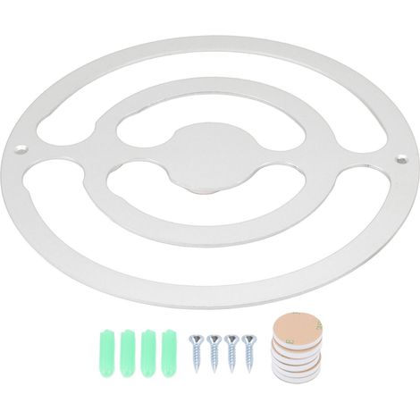 Porte-dosettes de café rond en alliage d'aluminium argenté, fixation murale adhésive, organiseur économique pour capsules de café, argent. (1/5)