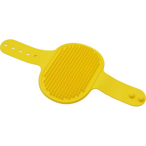 peine de masaje para mascotasCorrea de hombro ajustableAdecuado para el aseo y el baño de animales. amarillo (1 pieza) (1/5)