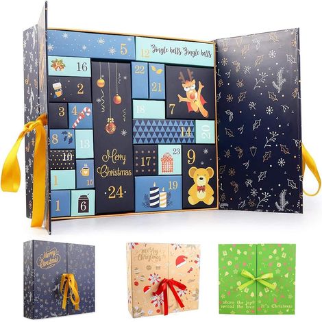 Set di 24 scatoline vuote per calendario dell'Avvento fai da te – conto alla rovescia di 24 giorni – con scatoline – Blu