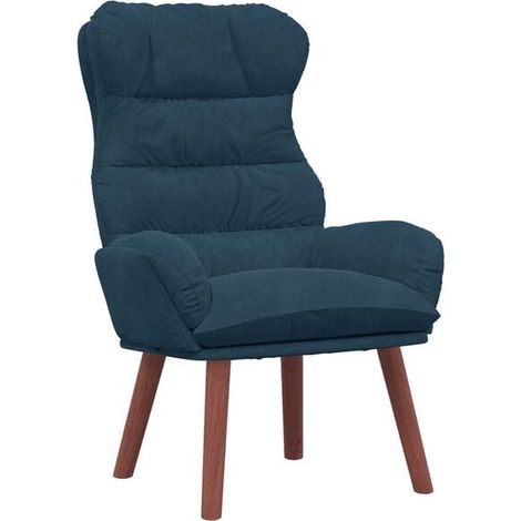 Fauteuil bleu, 69 x 74 x 93 cm, velours. (1/5)