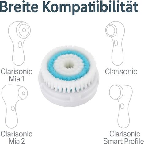 Ersatzbürstenköpfe kompatibel mit Clarisonic MIA & MIA 2 PRO PLUS Gesichtsmassagegerät, Gesichtsreiniger, Porenreinigungsbürste, 4 Stück (1/4)