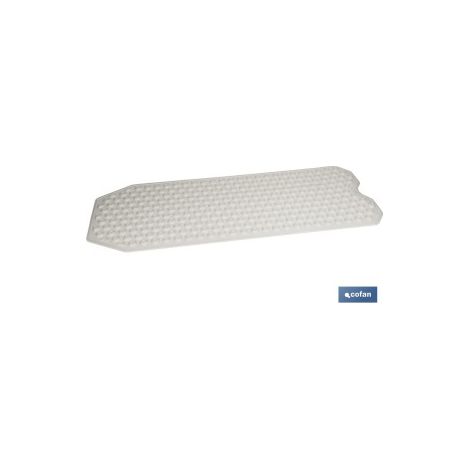 Alfombra antideslizante con ventosas 40 x 104 cm, goma termoplástica, blanca (1/4)
