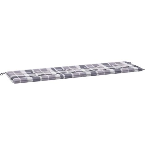 Maison Exclusive - Gartenbank-Auflage Grau Karomuster 180x50x4 cm