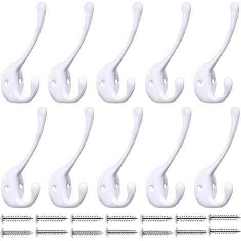 Ganchos de pared para abrigos - Perchas resistentes (paquete de 10), ganchos de pared de primera calidad, ganchos de pared de metal resistentes a la corrosión