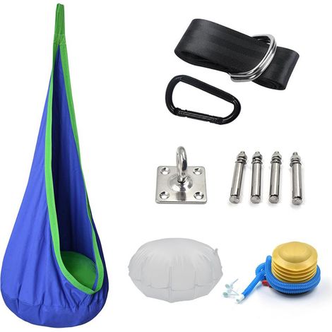 grotte suspendue pour enfants, chaise suspendue avec crochets et cordes, sac suspendu servant de grotte douillette ou d'équipement de gymnastique pour enfants