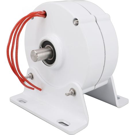 Moteur synchrone à aimant permanent domestique à double arbre, alternateur triphasé à courant alternatif avec socle, 48 V, 100 W (1/5)