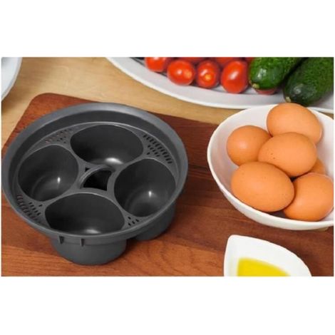 4 Oeufs Moules Vapeur, Oeuf Chaudière Oeuf Moule pour, Réutilisable PP Matériel Oeuf Cuiseur Accessoire Multifonctionnel Panier (1/4)
