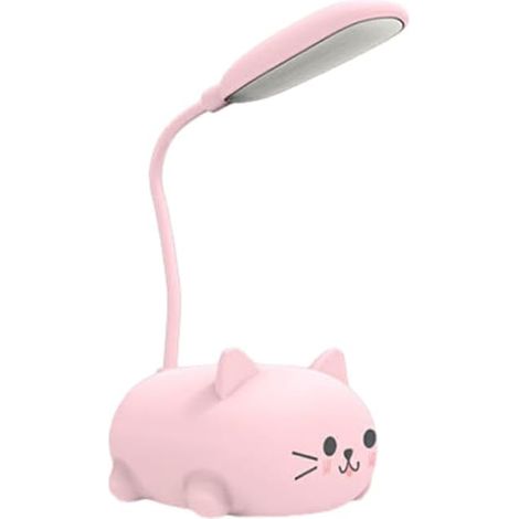 Ergonomische Schreibtischlampe, flexibler und in mehreren Winkeln verstellbarer Hals, kleine ABS-Schreibtischlampe für Kinder, weiße Schreibtischlampe in Katzenform.