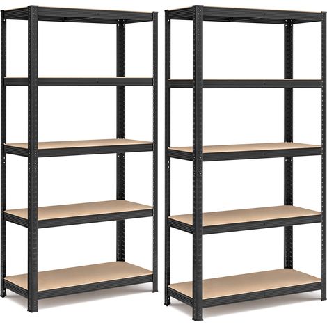 Songmics – Lot de 2 rayonnages métalliques 180 x 90 x 40 cm – Charge maximale 875 kg – 5 niveaux réglables – Kit anti-basculement inclus (1/5)