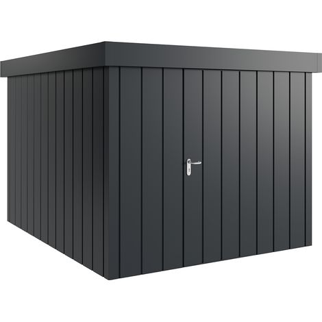 Hörmann Metall-Gerätehaus "Juno" mit Flachdach, JFD11 - Modern Europapromotion, 262 x 310 cm (B x T), anthrazit, 1-flüglige Tür, Anschlag rechts (1/5)