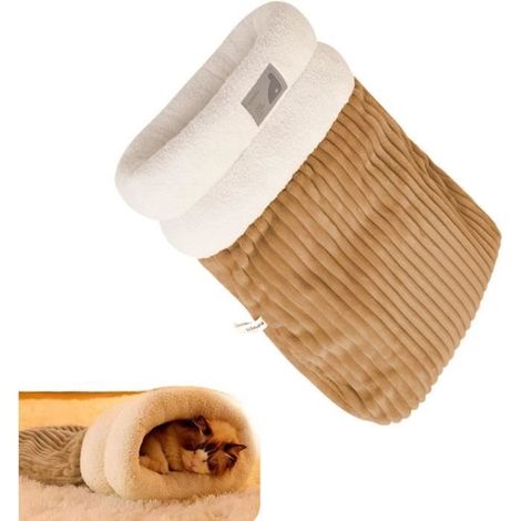 44x37CM Katzenbett Höhle Schlafsack Kleiner Haustierschlafsack Halbgeschlossenes Haustierversteck Schlaf- und Kuschelhöhle Dreilagiges Haustierbett Pet-B. (1/4)