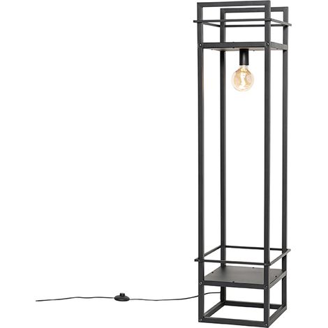Industrielle Stehlampe schwarz - Cage Rack
