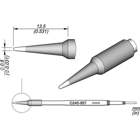 Cartucho Conico 0,8mm Diametro JBC