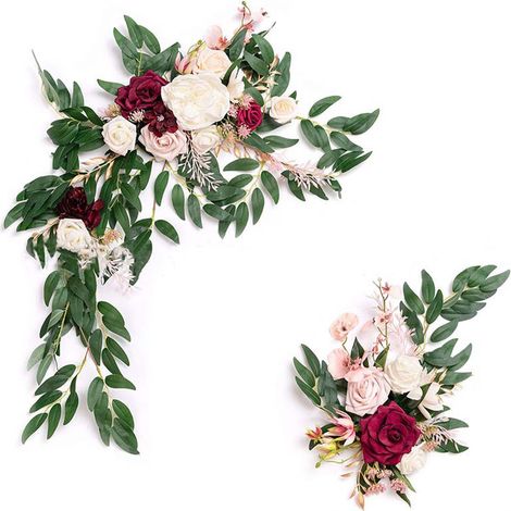 Arche de Mariage Artificielle Fleurs Décoratives Scène de Cérémonie Toile de Fond Florale (1/5)