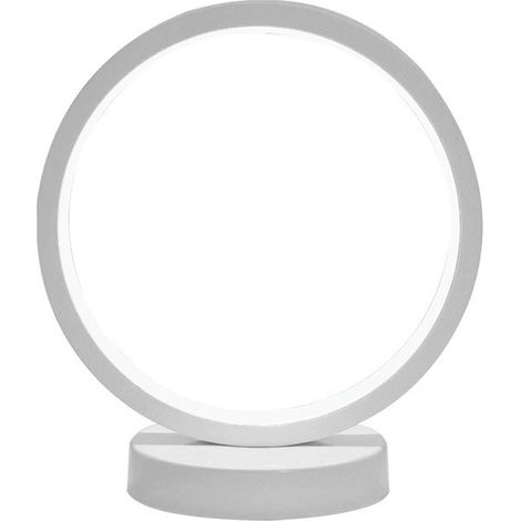 Ortviai Lampe de chevet ronde LED avec télécommande – Éclairage d'ambiance blanc, design nordique, dimmable et minuterie