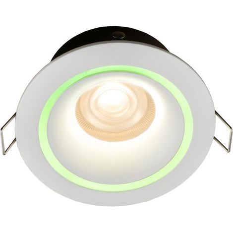 Einbaulampe Aluminium Glas Ø8,5cm farbige Ringe