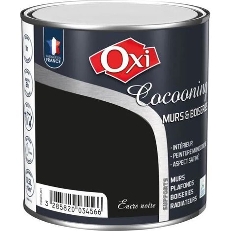 Oxi Modello satinato nero pittura interna murale 0,5 L