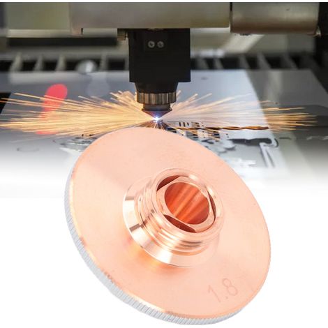 Buse de coupe à double fibre optique, buse de coupe soudée chromée en cuivre, buse laser, buse de coupe pour machine laser, orifice de 1,8 mm. (1/5)