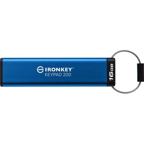 Kingston Technology IronKey Keypad 200 unità flash USB USB tipo A 3.2 Gen 1 (3.1 Gen 1) Blu (1/5)