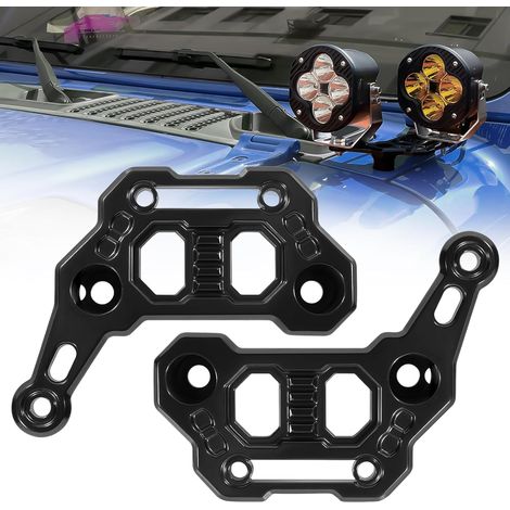 Staffa di montaggio per doppia luce sul cofano - per accessori Jeep Wrangler JL/JLU 2018–2024, staffa di montaggio per striscia luminosa a LED (1/4)