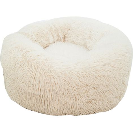 Panier pour chien et chat en peluche beige 35 cm, lit moelleux confortable pour petit animal de compagnie (1/5)