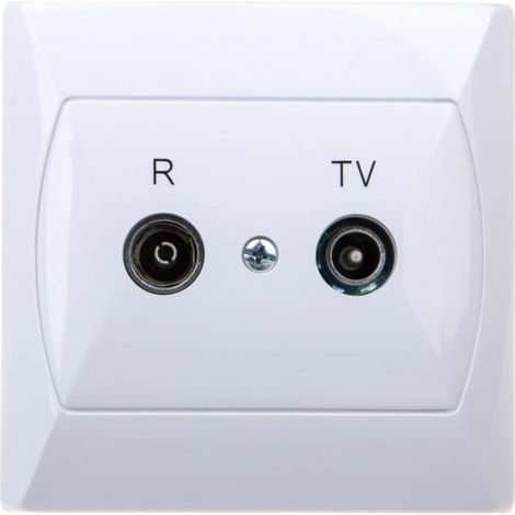 Toma de paso para antena Akcent RTV 14dB blanca GPA-14AP/00