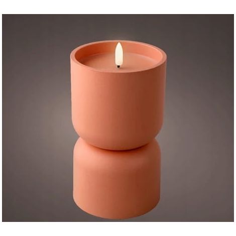 Bougie LED décorative en terre cuite 16,5 cm (1/2)