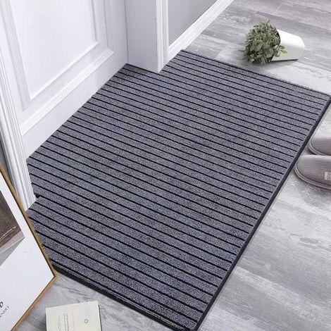 Paillasson extra long et fin - l'entrée et le couloir. Dimensions : 80 x 120 cm. Couleur : gris - imperméable et antidérapant. Très absorbant (1/5)