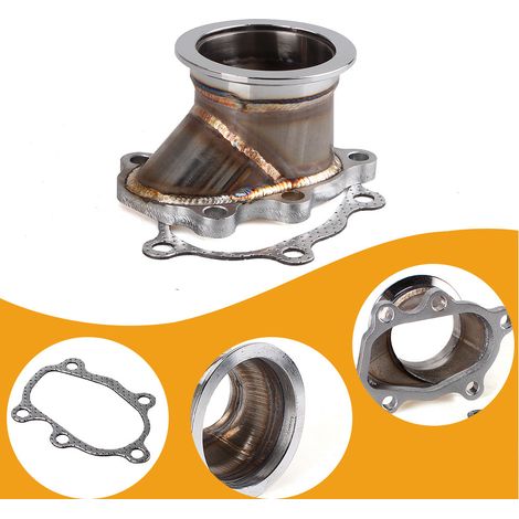 Automotive spare parts: 5-hole flange base for 2.5-inch (63 mm) turbochargers with gasket for T25/T28 (one pack) (1/4)