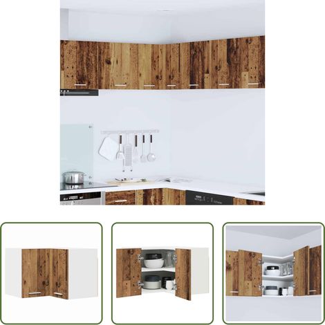 Holzschrank -  Hängeschrank Altes Holz und Weiß 57 x 57 x 40 cm Holzwerkstoff (1/5)