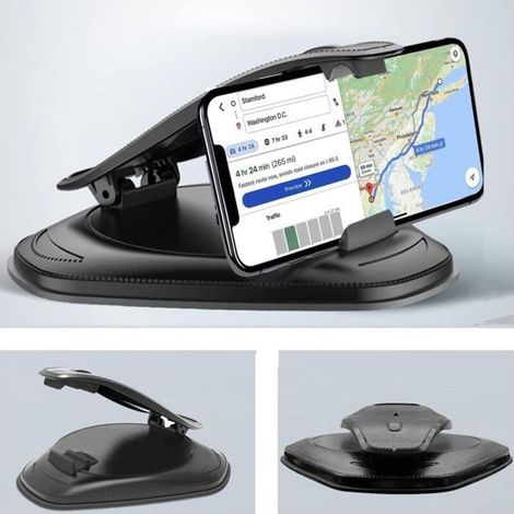 1 support téléphone voiture, fixation ventouse, compatibilité smartphone universelle, pour conduite sécurisée (1/4)