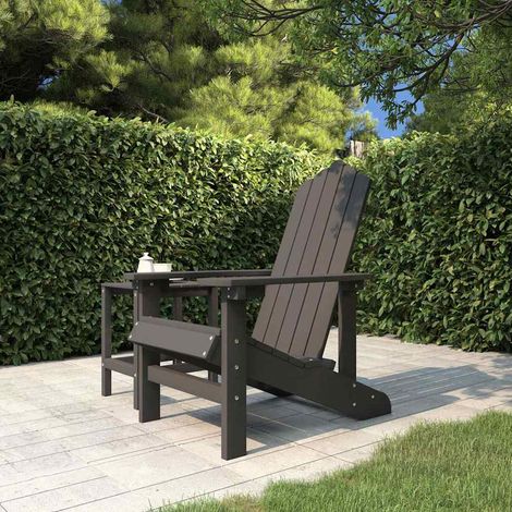 Chaise Adirondack de Jardin en PEHD Résistant aux Intempéries Anthracite 73 x 83 x 92 cm - PANGIVO (1/5)