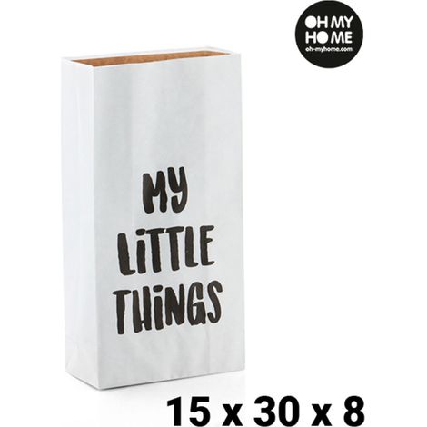 Sacchetto di Carta - Oh My Home - 15 x 30 x 8 cm - Bianco - Design Contemporaneo - Organizer Interno (1/3)