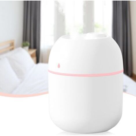 Mini USB Air Humidifier 220ML White - Silent Mist Maker 2 Modes, LED Night Light, Water Diffusion for Bedroom, Office, Car (1/5)