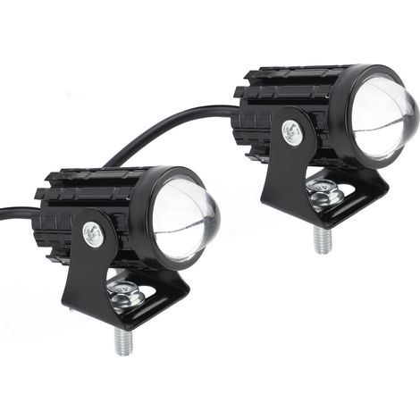 Lot de 2 projecteurs LED étanches pour moto, feux de route et de croisement, jaune et blanc, 8 à 80 V (1/5)
