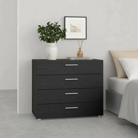 Dmora - Cajonera Marinette, Cómoda multiusos, Cómoda de dormitorio, Gabinete con cajones, 80x40 h68 cm, Negro (1/5)